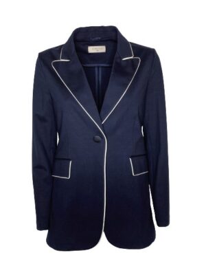 Giacca con piping slim felpa strech