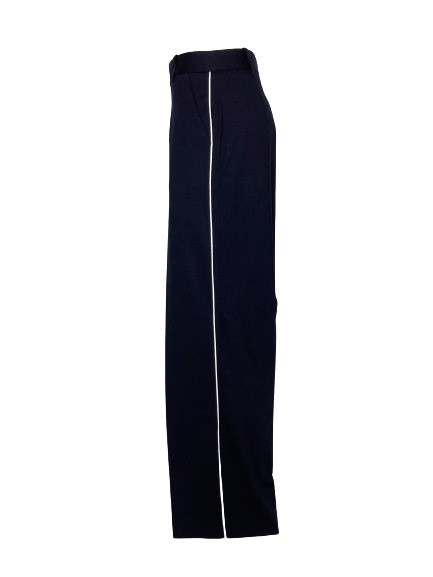 Pantalone palazzo con piping felpa strech