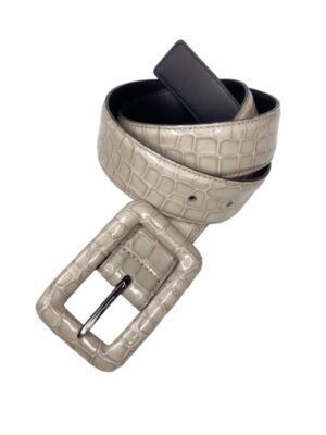 Cintura m fibbia coperta stampa rettile