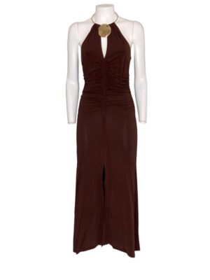 Abito lungo+collana crepe viscosa
