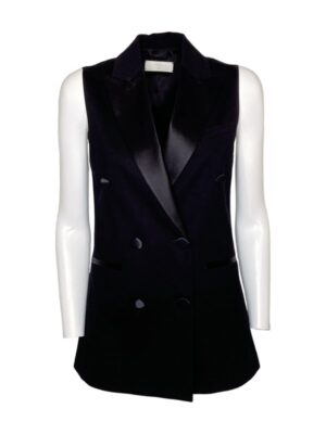 Gilet smoking doppio petto crepe