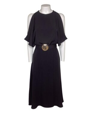 Abito svasato+cintura crepe viscosa
