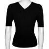 T-shirt scollo v costina viscosa