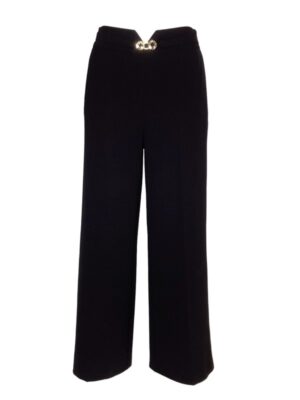Pantalone palazzo crepe+cintura oro