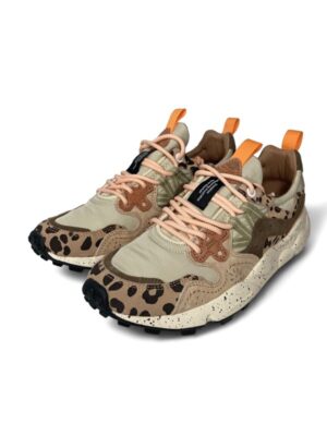 Sneakers suede nylon stampa animalier
