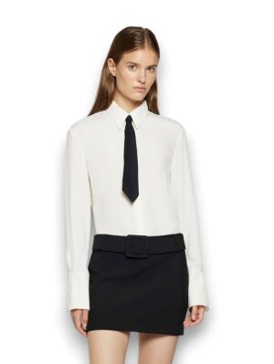 Camicia con cravatta+profilo catenella oro