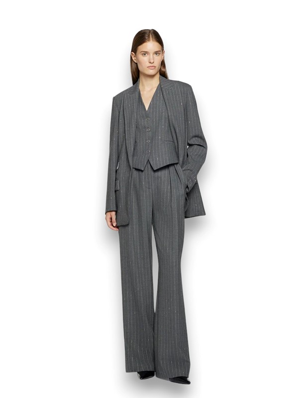 Pantalone palazzo gessato lurex