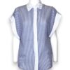 Camicia manica corta rigata+ajour