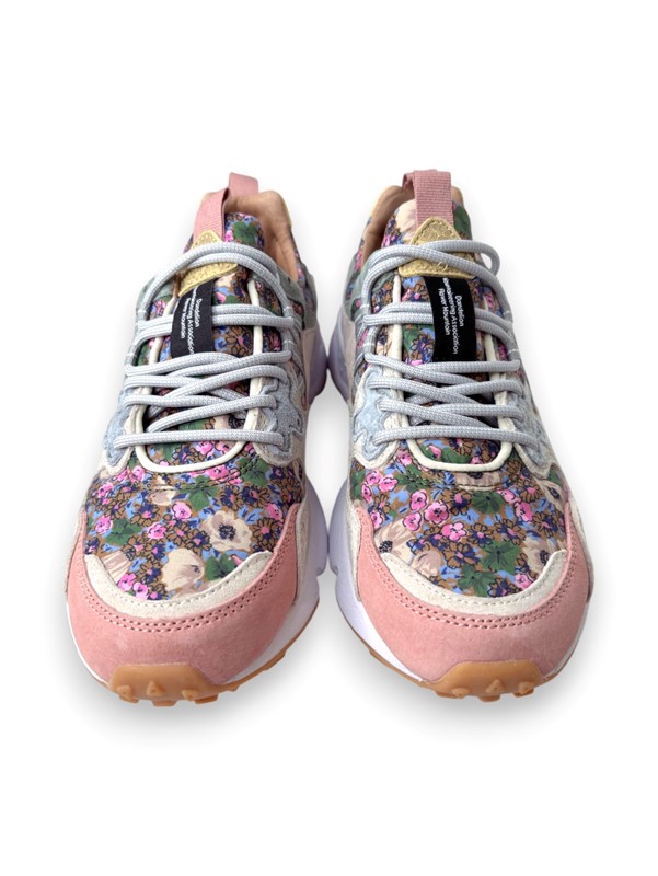 Sneakers suede print cotton spring flowers