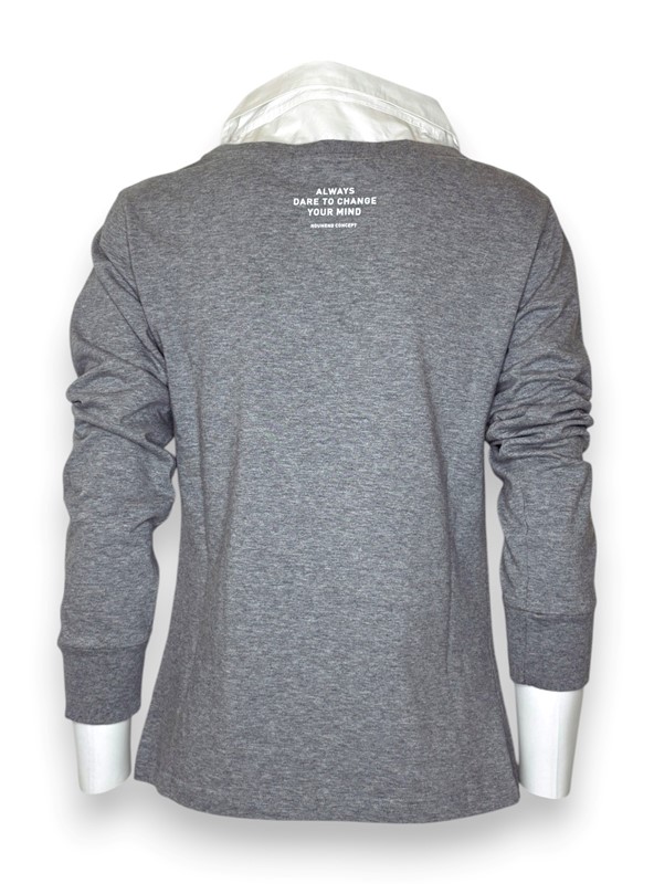 T-shirt manica lunga+collo polo popeline