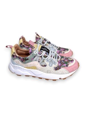 Sneakers suede print cotton spring flowers