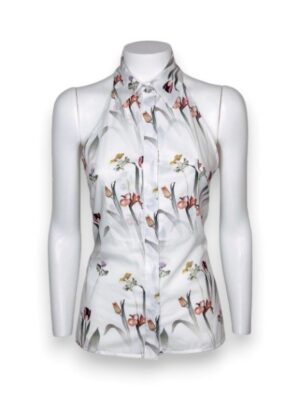 Top+fiocco cotone stampa fiori