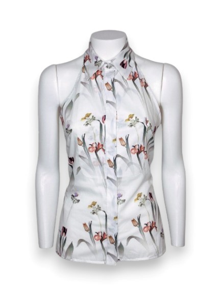 Top+fiocco cotone stampa fiori
