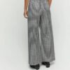 Pantalone wide leg vichy cotone strech