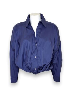 Blusa crop manica lunga popeline strech
