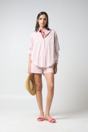 Camicia over rigata cotone
