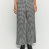 Pantalone wide leg vichy cotone strech