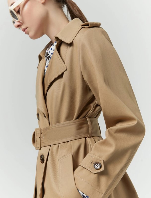 Trench doppiopetto cotone organico