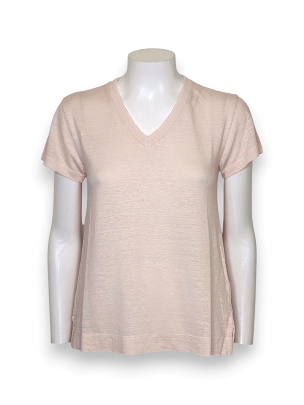 T-shirt scollo v lino