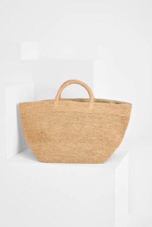 Tote bag grande rafia intrecciata
